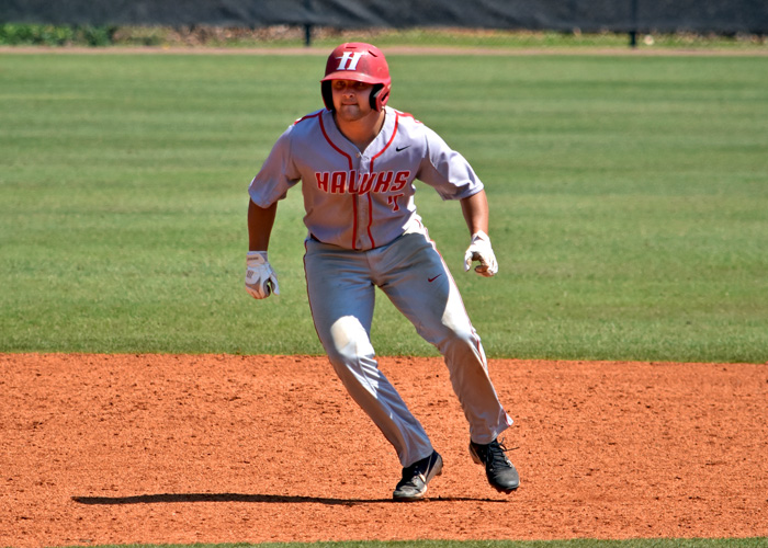 Taylor Fought hit a two-run home run and finished with three RBIs and two runs in Thursday's loss to Piedmont in the USA South Athletic Conference Tournament. (Photo by Wesley Lyle)
