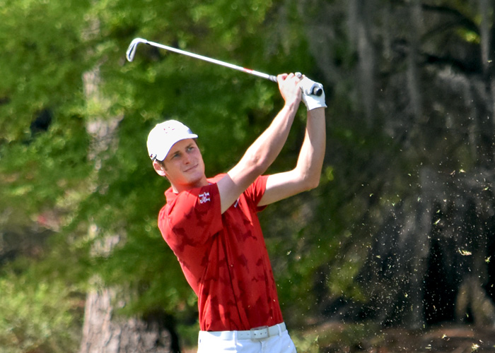 Senior Chad Ring shot an even-par 72 in Friday's second round of the USA South Athletic Conference Tournament. (Photo by Wesley Lyle)