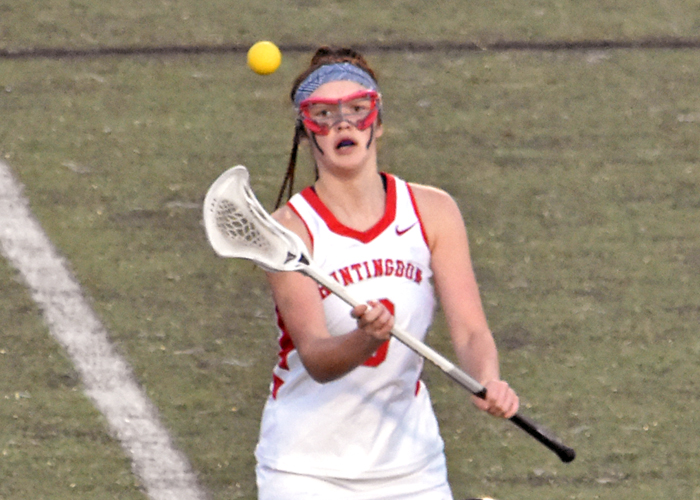 Freshman Shelby Barrett scored three goals in Saturday's win against Sweet Briar.
